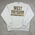 Vintage 90s West Virginia Mountaineers Sweatshirt Mens Large Gray Pullover NCAA