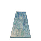 10' Ivory And Blue Abstract Power Loom Runner Rug