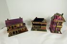 Vintage 1960s Bamboo Reed House Shaped Hand Made Trinket Jewelry Box Lot Of 3