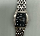 Pulsar Watch Women Silver Tone Black Dial Water Resistant New Battery 6.25