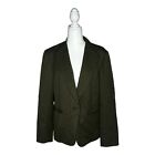 Lafayette 148 New York Women Size 14 Forest Green Single Button Blazer Jacket