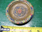OLD  CHINA  BRASS  CLOISONNE  DISH  4'' SIGNED