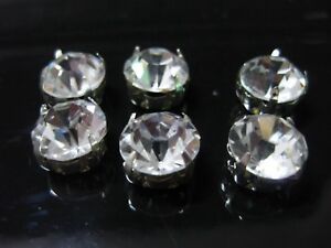 Craft Silver Clear Crystal Glass Rose Montees Sew on Rhinestones Beads 3mm-10mm