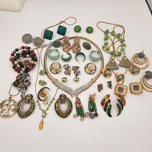 MINT RARE Antique Ernst Gideon Bek Green Jewelry Lot Of 27