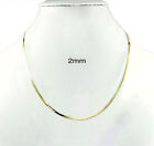 14k Solid Yellow Gold 2mm Herringbone Chain Necklace Size 16 - 22 Inch