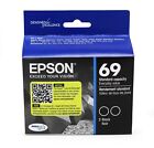 *11/2026* Genuine Epson 69 Black Ink Cartridge Twin Pack (T069120-D2)