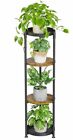 4 Tier  Tall Metal And Wood Plant Stand