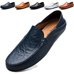 Loafers Mens Premium Genuine Leather Shoes Fashion Slip On Driving Shoes Casual