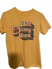 Walt Disney World T Shirt Short Sleeve Yellow  Retro Parks Rainbow Logo Small