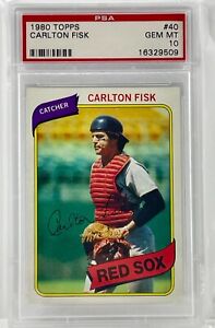 New Listing1980 Topps Carlton Fisk #40 Boston Red Sox HOF PSA GEM MT 10
