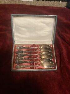 Antique Russian Tea Spoons Vintage Set 6 Pieces