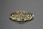 14K Solid Yellow Gold Princess Crown CZ Ring. Size 6.5