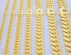 10K Yellow Gold Miami Cuban Royal Monaco Link Chain Necklace 5mm-20mm, 16
