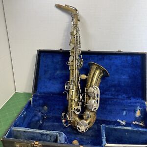 Vintage Evette Schaeffer Alto Sax Saxophone w/ Case Needs Some Work