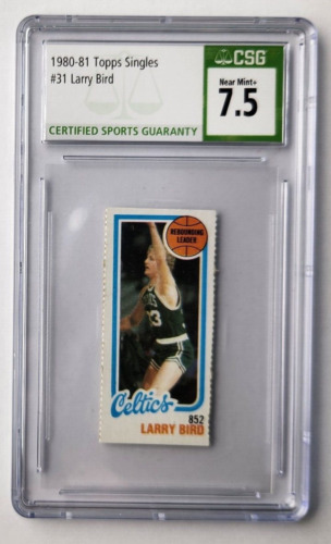 1980-81 Topps Basketball Singles #31 LARRY BIRD Celtics ROOKIE RC CSG 7.5 NM+