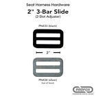 PROFOX Seat Belt Hardware 3-Bar Tri-Glide Webbing Slide Adjuster 2-inch (QTY 2)
