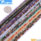 Natural Genuine Assorted Stones Faceted Round Beads For Jewelry Making 15
