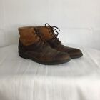 FRANK WRIGHT TWO TONE BROWN LEATHER BOOTS SIZE 10