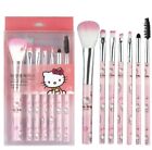 Hello Kitty 7 Pc Makeup Brush Set Pink New Sanrio Cartoon Brushes Anime Fashion