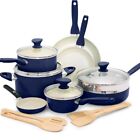 New ListingGreenPan Rio  Ceramic Healthy Nonstick 16 Piece Cookware Pots and Pans Set