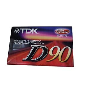 1 TDK D90 Blank Audio Cassette Tapes High Output - Sealed