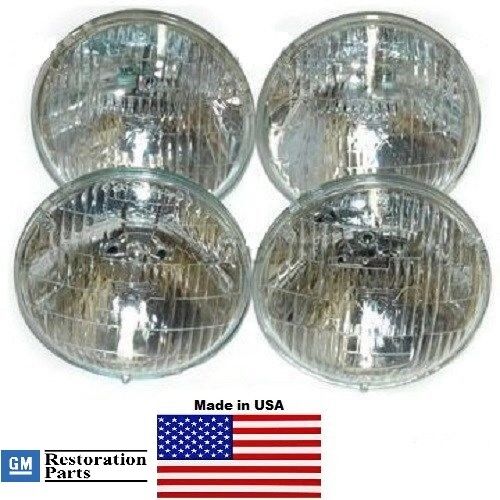 1960-1967 GM Cars T-3 / T3 Headlamp / Light Set of 4 bulbs  60-67    guide bulb