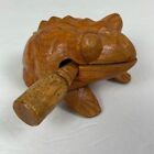 Wood Frog Guiro Percussion Musical Instrument Handcrafted folk art decor music