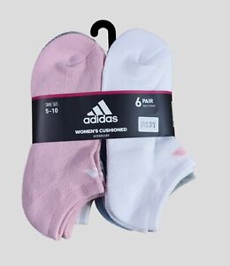 ADIDAS Womens Socks No Show Aeroready Cushioned 6 Pair Shoe Size 5-10