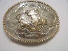New ListingOval  Roping Calf 24 kt. plate gold and sterling silverplated brass belt buckle