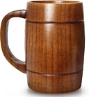 New Listing18 Oz Large Wooden Beer Mug Best Wood Drinking Cup Wooden Tankard Beer Glass