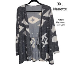 3XL NANETTE LuLaRoe Sweater Overlay ~GRAY & WHITE AZTEC~ Sizes 26-28; cardigan