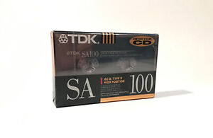 New - Sealed - TDK SA-100 - Blank  Cassette Tape Type II - High Resolution