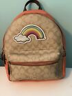 MEDIUM CHARLIE BACKPACK IN SIGNATURE CANVASp WITH RAINBOW MOTIF (COACH F72846)