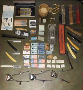 Vintage/Antique Straight Razor Barbershop Collection Blades Clippers Etc.