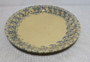 New ListingRobinson Ransbottom Pottery Roseville Ohio USA Blue Spongeware Pie Plate 10.5