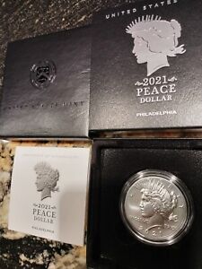 2021 Philadelphia US Mint Peace Dollar .999 Silver w/ogp scarce 21Xh L16014