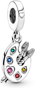 Pandora Charms Bracelet Artist's Palette Dangle Charm Authentic 925 Silver Charm