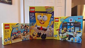 Rare Lot of 3 Sealed Unopened Spongebob Squarepants Lego Sets- #3826 #3833 #3816