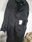Men's Trench Coat Military Garrison Collection Black With Liner Sz 40 reg