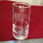 SOBIESKI Polish Vodka Etched Shot Glass Embossed Crown Lion Logo Clear