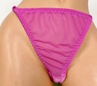 Vintage Secret Treasures Pink Sheer Nylon Thong Bikini Panties Sissy 7 L