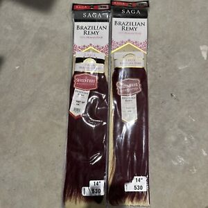 SAGA BRAZILIAN REMY 14” #530 100% HUMAN HAIRWEAVE STRAIGHT (Pack Of 2)Special