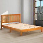 Wood Platform Bed Frame W/ Headboard/ Full Size Solid Wood Foundation/Wood Slats