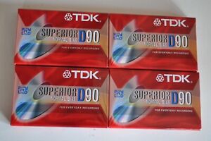 TDK D90 Superior Normal Bias Cassette Tape Made in Japan Set of 4 NEW  FREE SHIP
