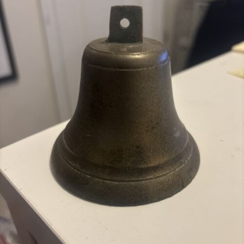 Vintage Antique Cast Brass Bronze Bell No Handle Natural Patina  3” Free Ship