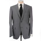 Caruso NWT 100% Wool Superfine 130s Suit Size 52R US 42 Grays/Light Blue Plaid
