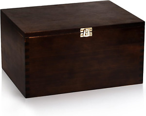 Yesland Wooden Large Keepsake Box - Style Wood Storage Box Gift Boxes with Lid -