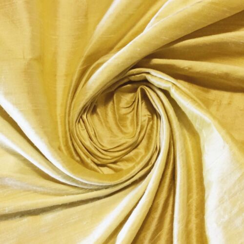 SHW09 Rich Butter Yellow Hand Woven Dupioni Silk Fabric 100% Silk Fabric BTY