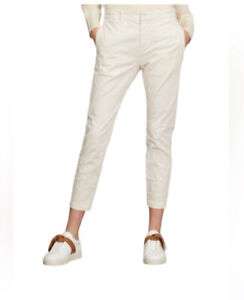 $345 NILI LOTAN Eggshell White Tel Aviv Cropped Pants, Size 2