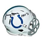 Lenny Moore Signed HOF 75 Inscription Indianapolis Colts Speed Mini Football Hel